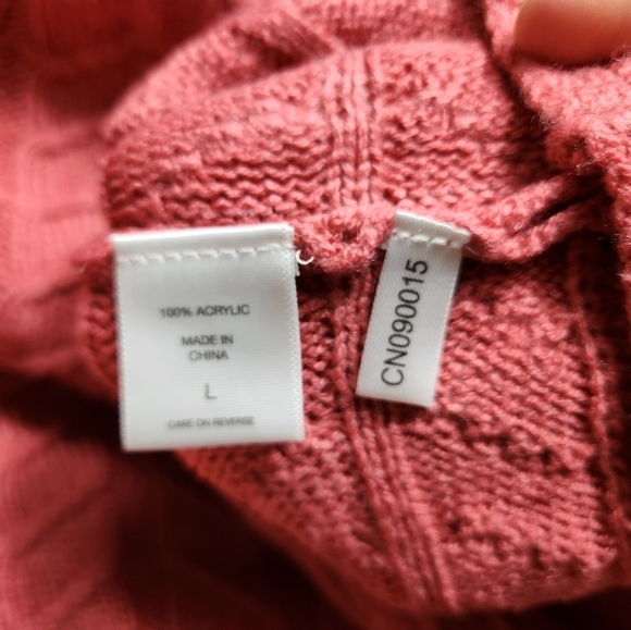 Soho NY&C Rose Pink Boatneck Cable Knit Lightweight Sweater-Size L - Picture 5 of 7